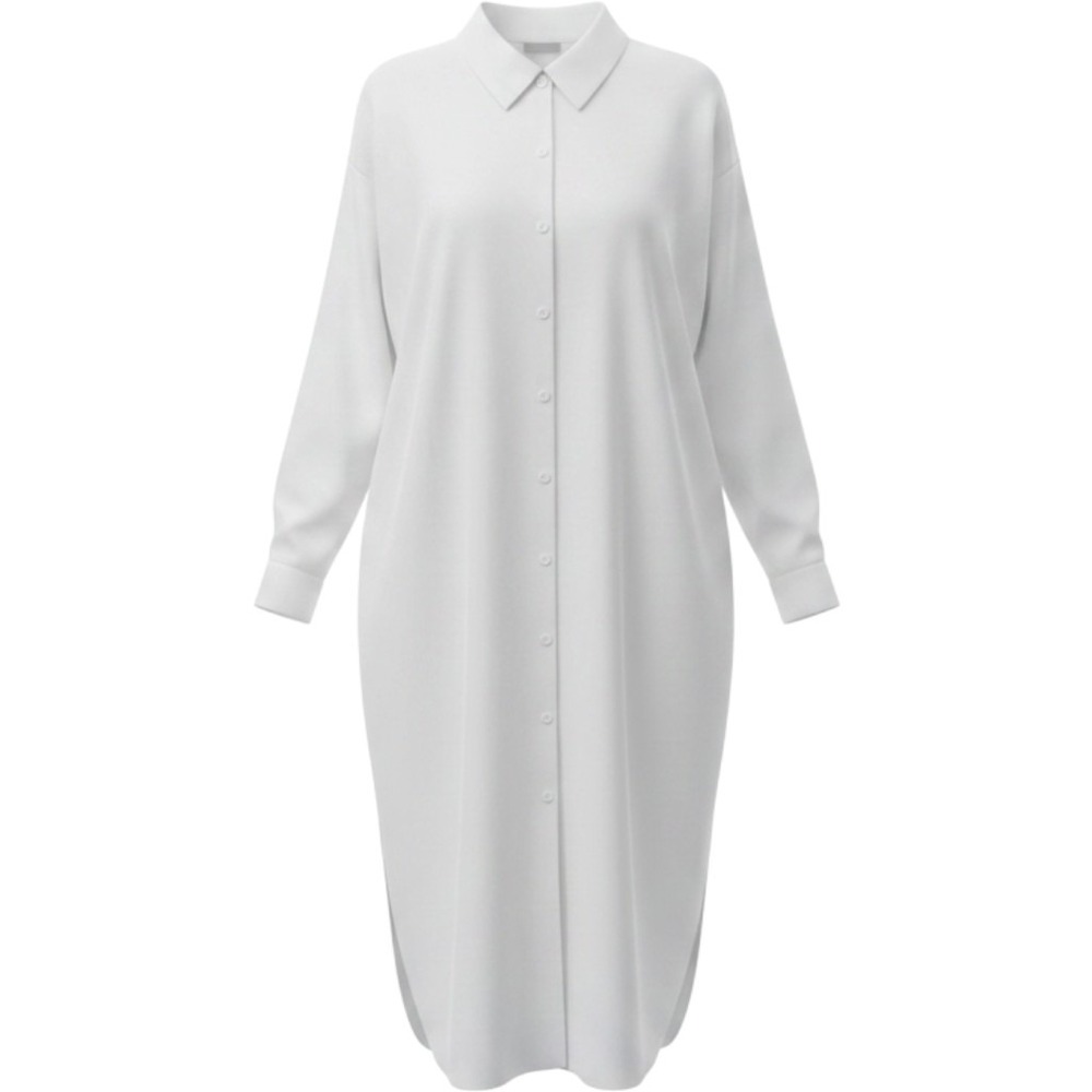 Artistic Works Lu Shirt Dress Womens Large White Excellent Textured Long Sleeve